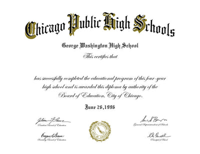 High School Match Diploma - from your example