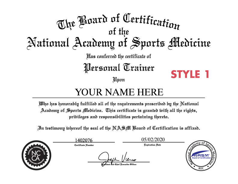 Certificate of Personal Training