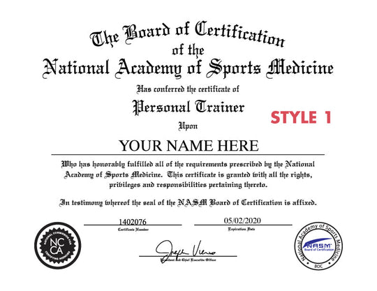 Certificate of Personal Training