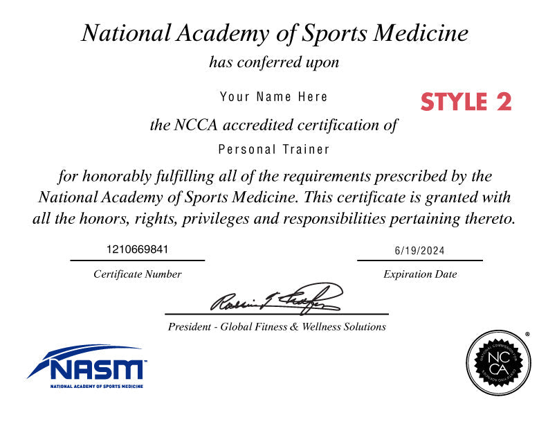 Certificate of Personal Training