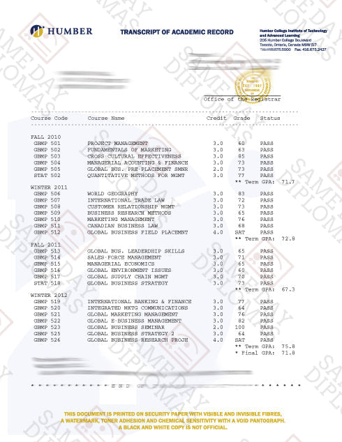 College University Match Transcripts