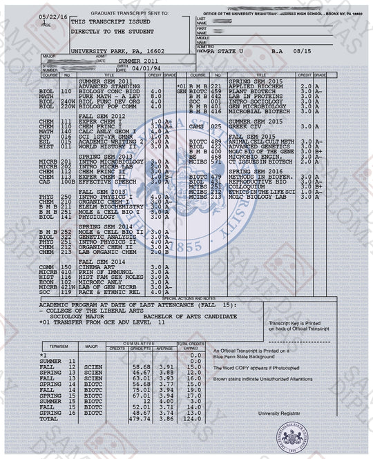 Buy College University Match Transcripts