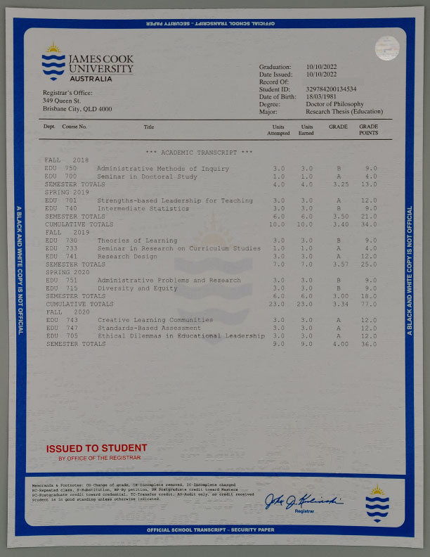 Australia College/University Transcripts