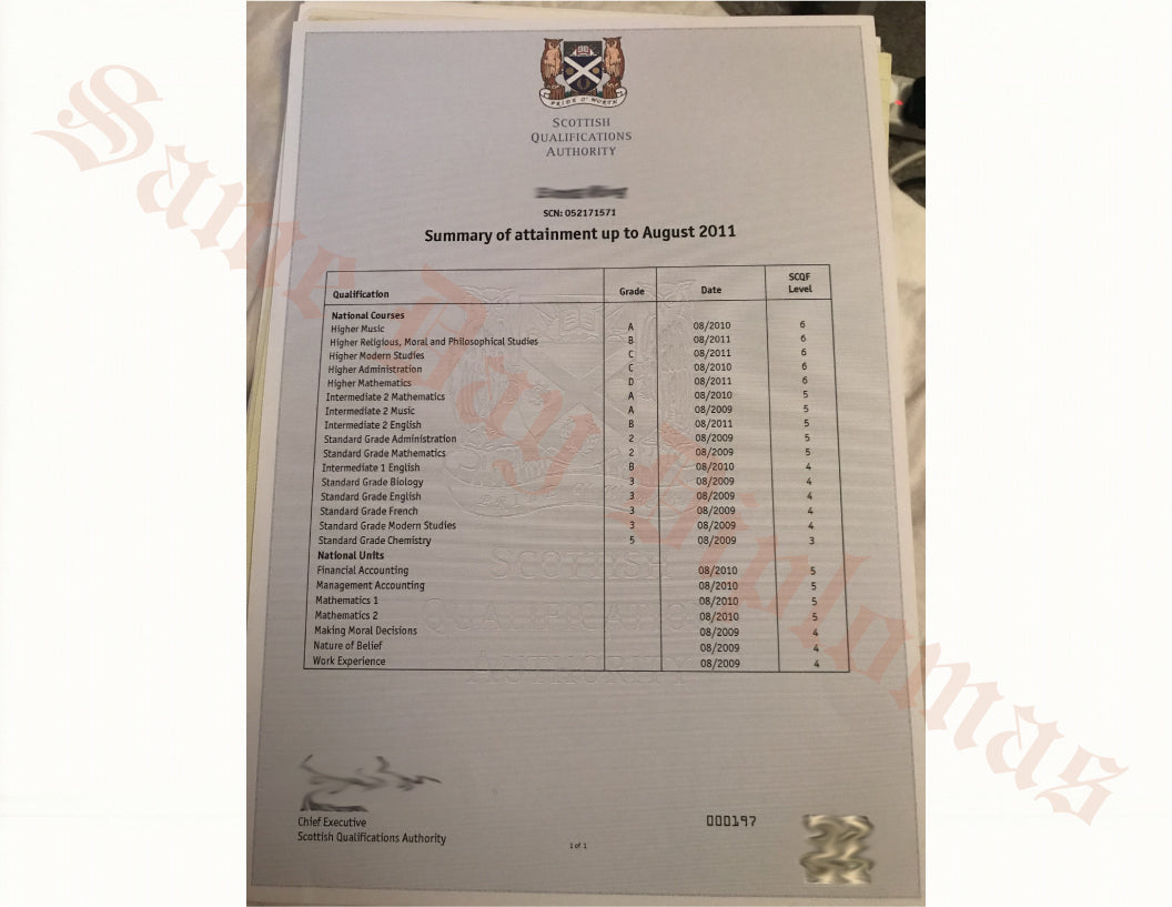 Certificate - Scottish Qualifications Authority