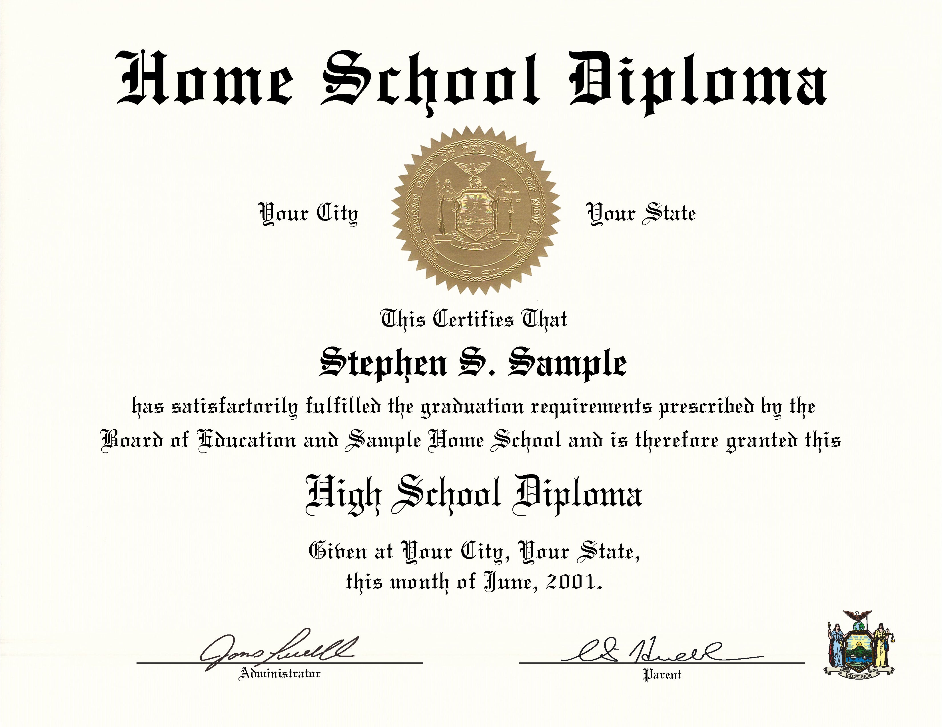 Homeschool Diploma Layout 1