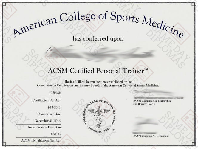Certificate of Personal Training