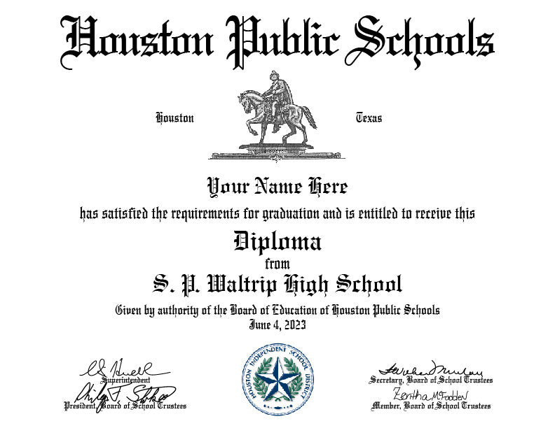 High School Diploma Printing (Large Format)