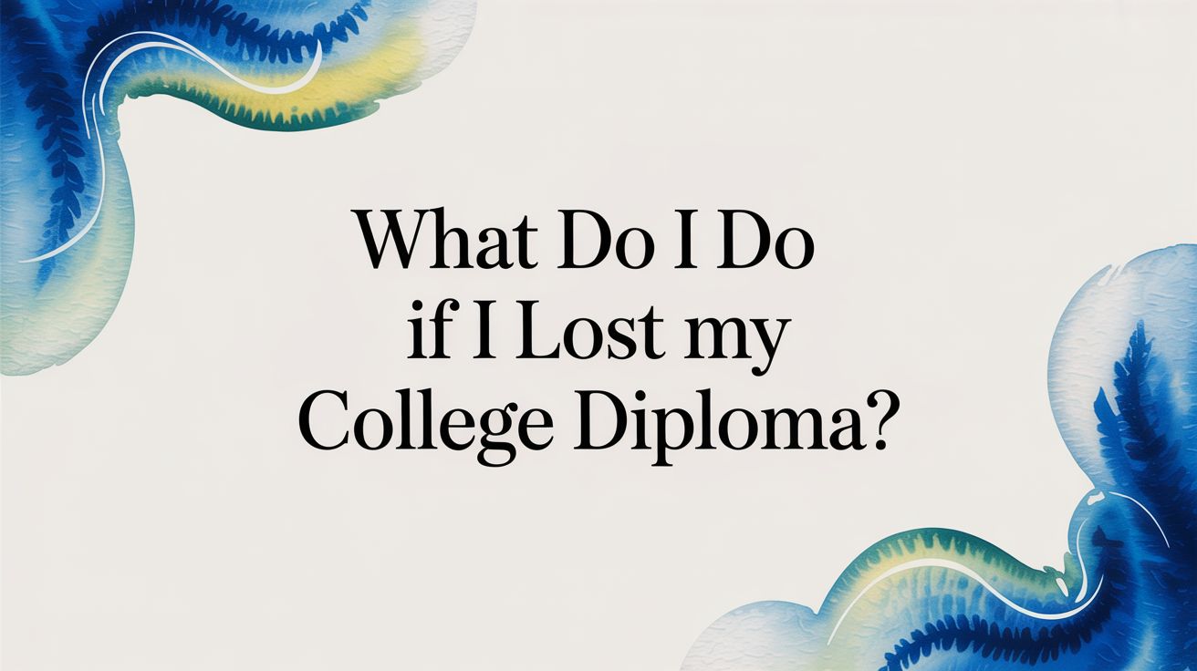 What do I do if I lost my college diploma?