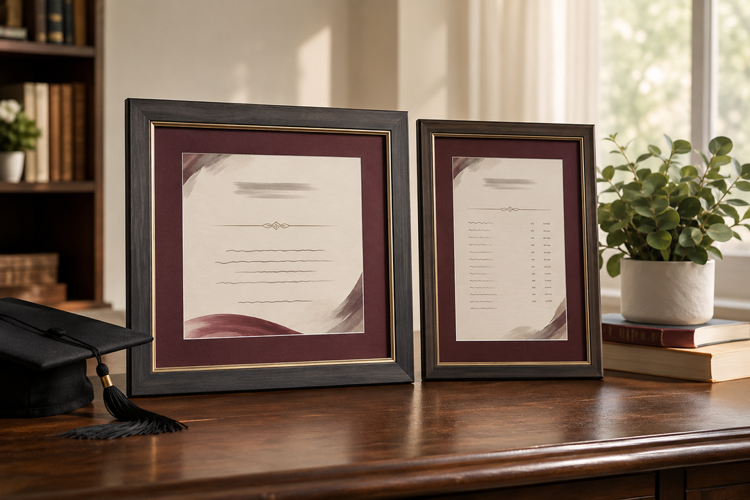 College Diploma and Transcript Display Set: How to Keep the Details Consistent