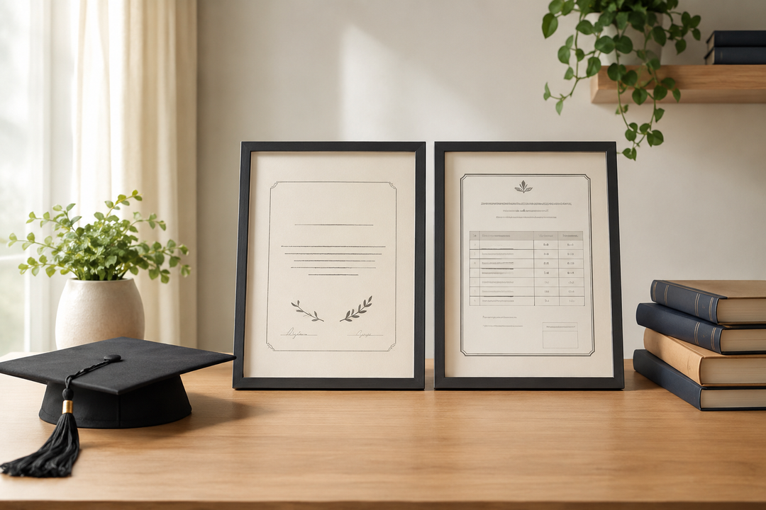 How to Create a Matching High School Diploma and Transcript Display Set