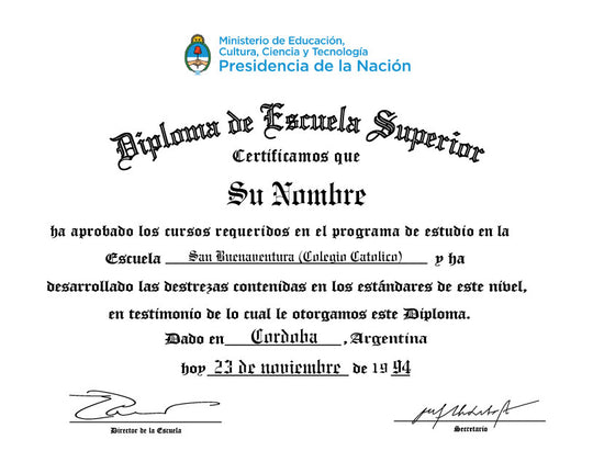 Spanish Secondary Certificate