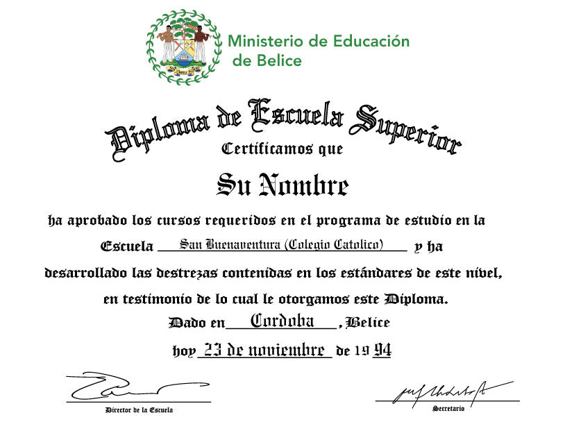 Spanish Secondary Certificate