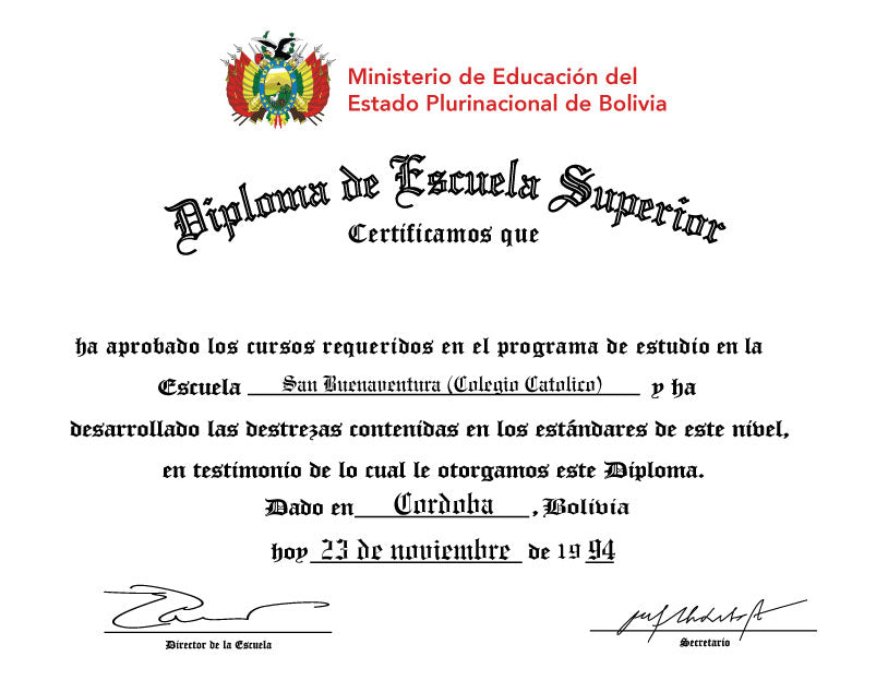 Spanish Secondary Certificate