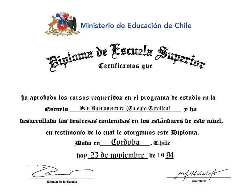 Spanish Secondary Certificate