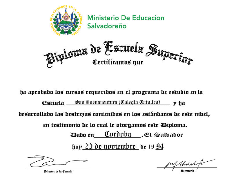 Spanish Secondary Certificate