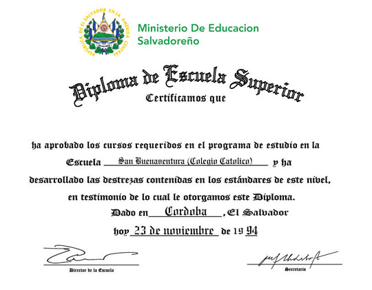 Spanish Secondary Certificate