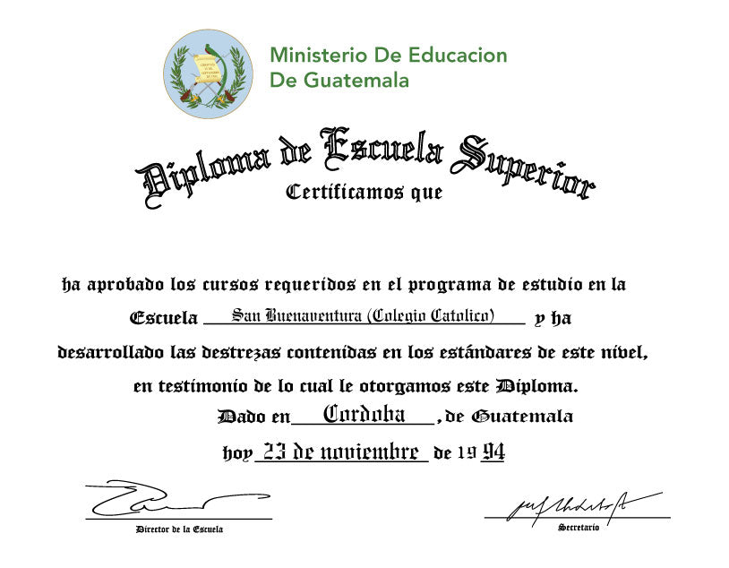 Spanish Secondary Certificate