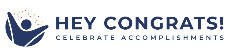 Hey Congrats logo celebrating replacement diplomas, certificates, and academic accomplishments