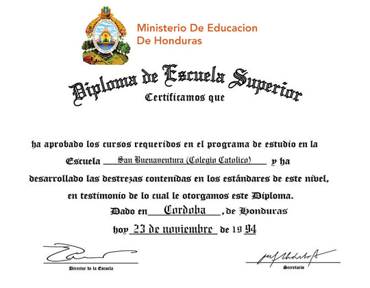 Spanish Secondary Certificate