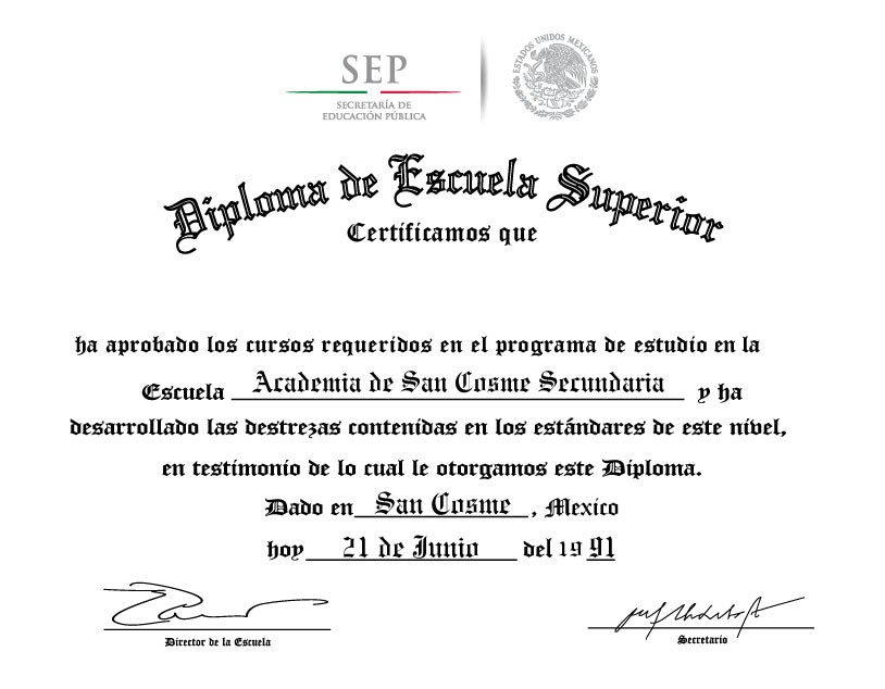 Spanish Secondary Certificate