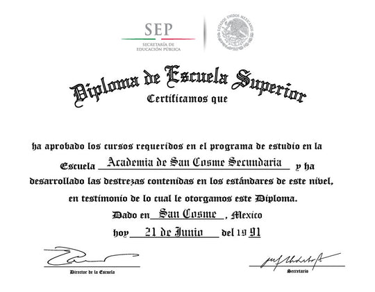 Spanish Secondary Certificate