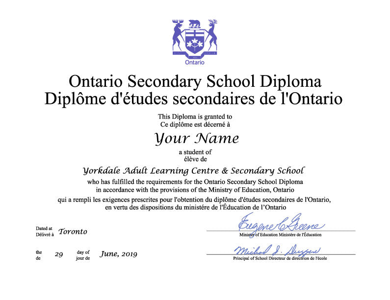 Secondary School Canada Diplomas