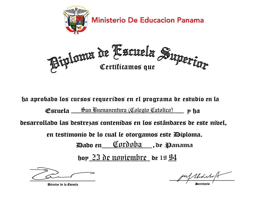 Spanish Secondary Certificate