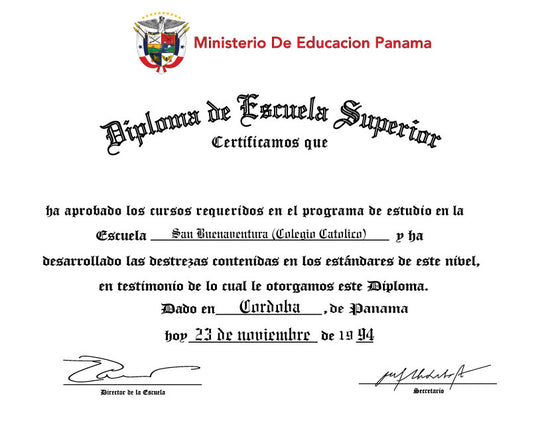 Spanish Secondary Certificate