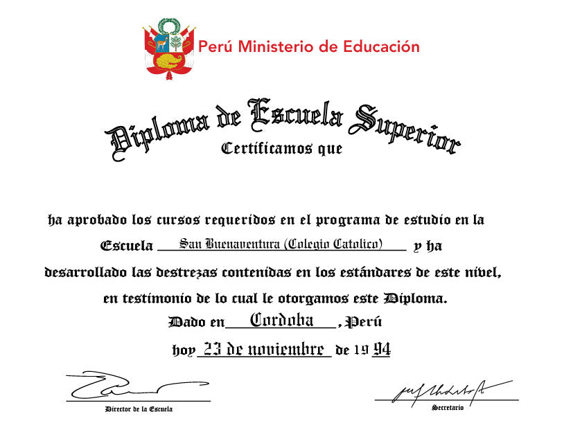 Spanish Secondary Certificate