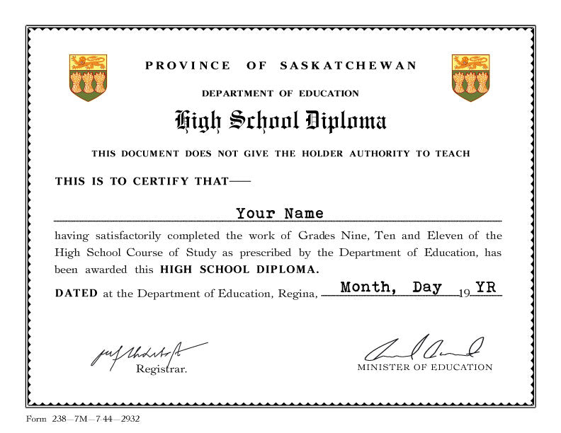 Secondary School Canada Diplomas