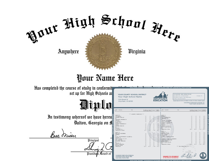 High School Diplomas by State and Transcript Package