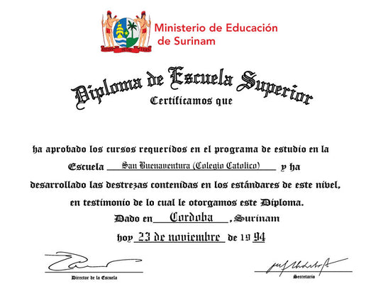 Spanish Secondary Certificate