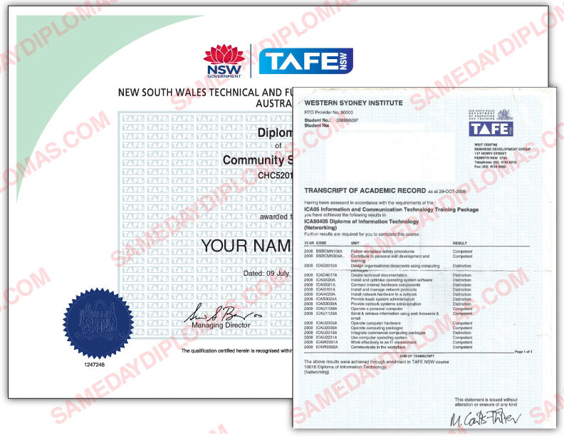 TAFE Certificate III with Transcript Bundle - Australia