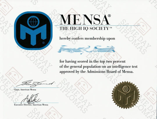 Certificate from Same Day Diplomas showcasing various qualifications available in the USA.