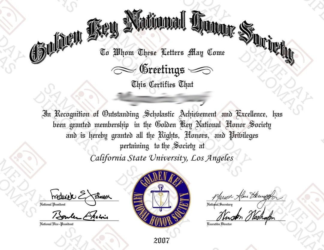 Certificate from Same Day Diplomas showcasing various global qualifications and certifications for educational purposes.