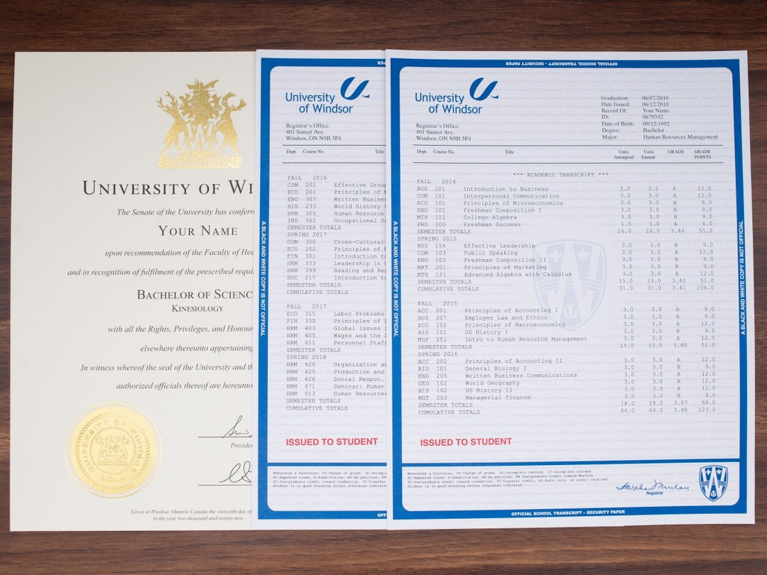 Canada College/University Match Diploma and Stock Transcripts - Hey Congrats!