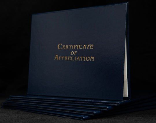 Hey Congrats! engraved cover for certificate of appreciation, featuring a sleek design and personalized engraving for recognition awards.