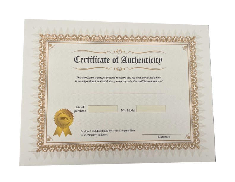 Hey Congrats! Certificate of Authenticity displaying official seals and signatures on parchment-style paper.