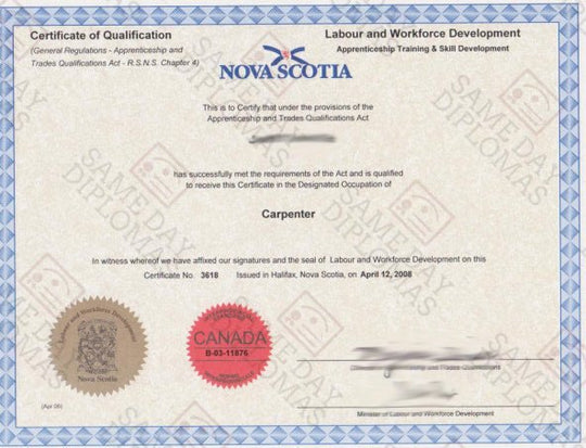 Certificate - Prop Red Seal, Canada - Hey Congrats!