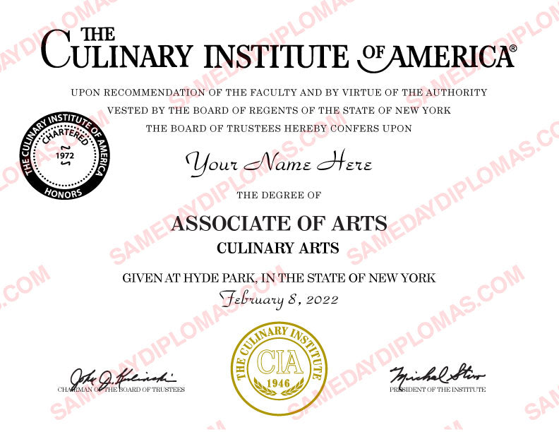 Fake Culinary Certificates