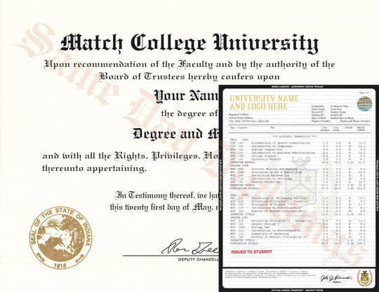 College and University Match Diploma, Degree & Stock Transcripts, USA - Hey Congrats!