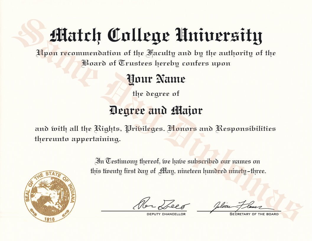 College and University Match Diplomas Any Country - Hey Congrats!