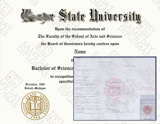 Match diploma and transcript sample 2