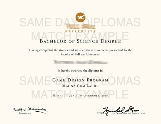 Match diploma and transcript sample 5
