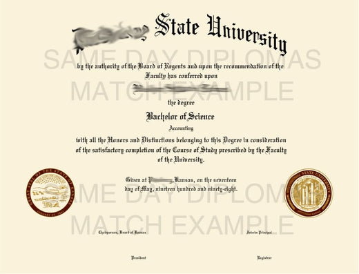 Match diploma and transcript sample 9