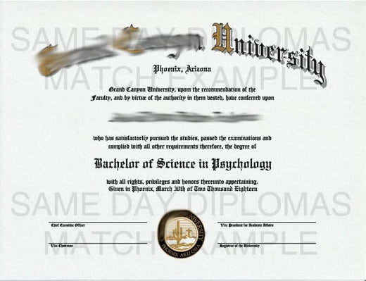 Match diploma and transcript sample 6