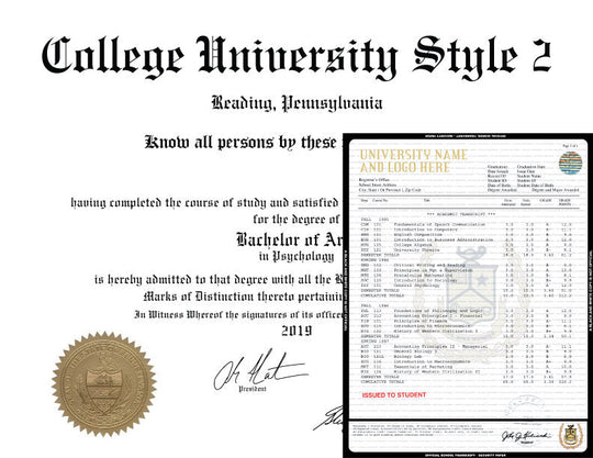 College University Stock Diploma and Stock Transcripts USA - Hey Congrats!