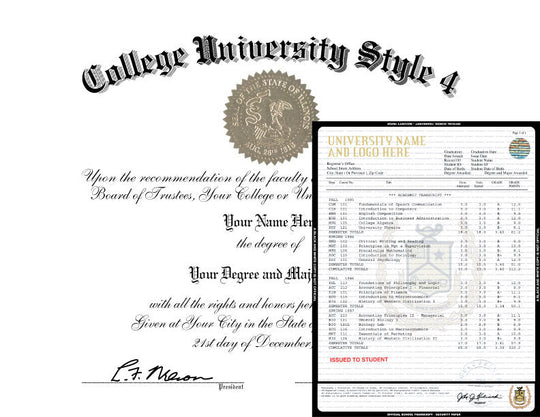 College University Stock Diploma and Stock Transcripts USA - Hey Congrats!