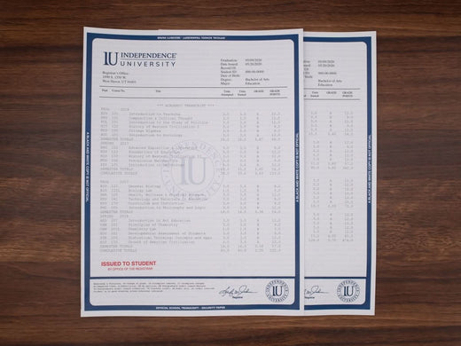 College university stock transcript image 1
