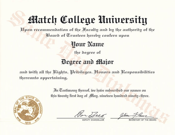 College & University Prop Match USA Diploma